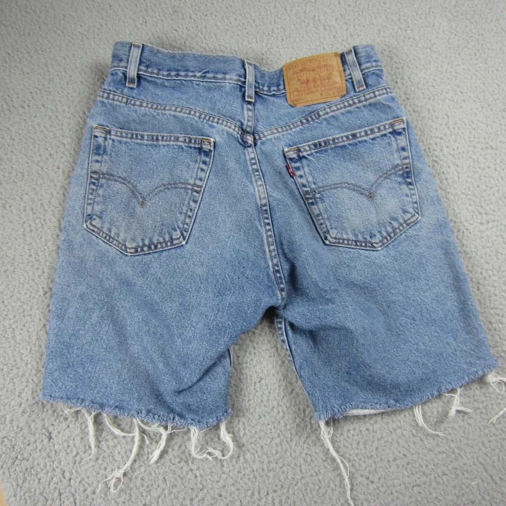 VTG Levis 505 Denim Shorts Mens 32 Blue Regular Fit Cut Off Raw Hem streetwear